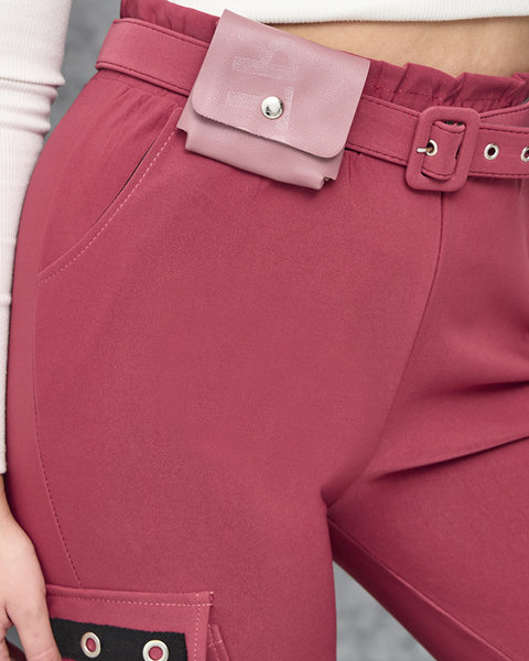 Tmavě růžové dámské bojové kalhoty- Oblečení