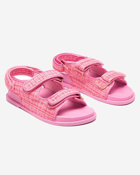 Tmavě růžové dámské látkové sandály Desotty - Obuv