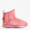 Tmavě růžové dětské sněhové boty s ozdobami Furfur - obuv