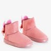 Tmavě růžové dětské sněhové boty s ozdobami Furfur - obuv