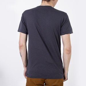 Tmavě šedé bavlněné tričko s potiskem - Oblečení