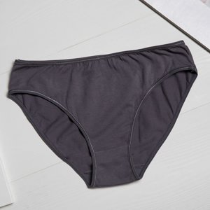 Tmavě šedé dámské bavlněné kalhotky PLUS SIZE - Spodní prádlo