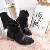Toronto černé nízký podpatek kovbojské boty - Obuv