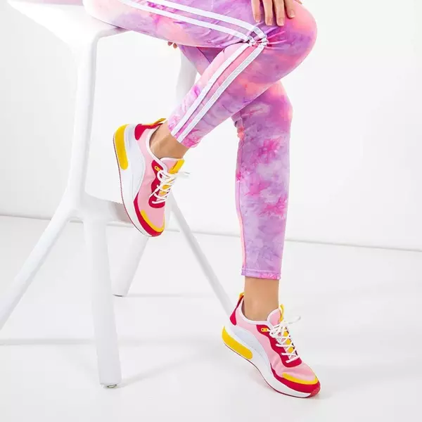 VÝPLET Bílé a růžové dámské sportovní boty Tituana - Obuv