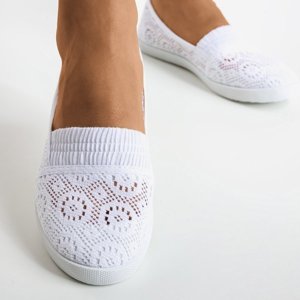 VÝPLET Bílé baleríny vyrobené z materiálu Noremies - obuv