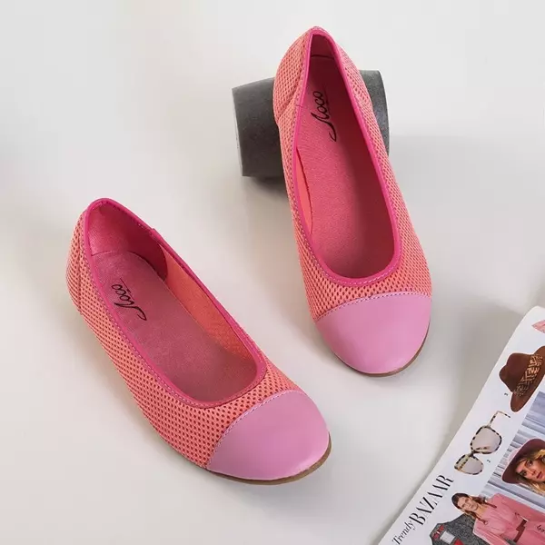 VÝPLET Tmavě růžové dámské látkové baleríny Manolita - obuv