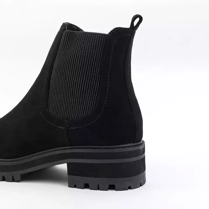 VÝPRODEJ Černé boty na platformě s elastickými vsadkami Weelt - Obuv