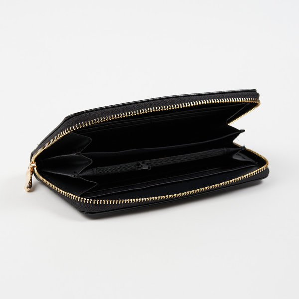 Velká černá dámská peněženka s lesklou úpravou - Doplňky