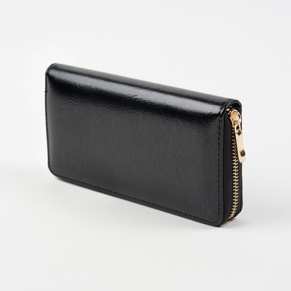 Velká černá dámská peněženka s lesklou úpravou - Doplňky