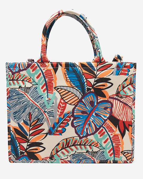 Vícebarevná dámská nákupní taška s květinovým potiskem - Příslušenství
