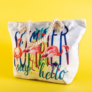 Vícebarevná plážová taška s plameňáky - Kabelky
