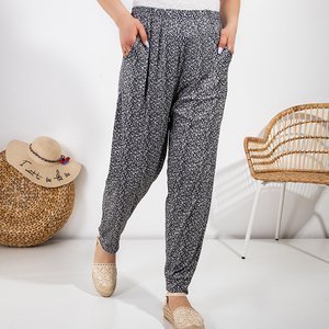 Vzorované dámské látkové kalhoty PLUS SIZE - Oblečení