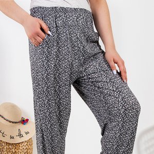 Vzorované dámské látkové kalhoty PLUS SIZE - Oblečení
