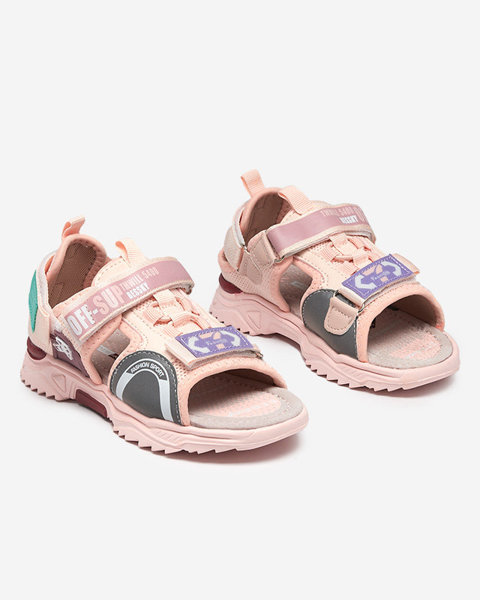 Wukapi růžové dětské sandály na suchý zip - Boty