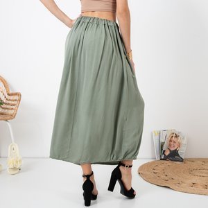 Zelená dámská sukně do lýtka - Oblečení