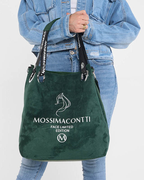 Zelená velká dámská shopper taška s potiskem a nápisy - Doplňky
