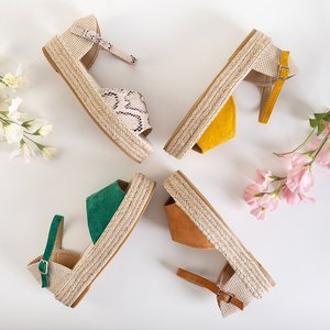 Zelené dámské sandály na platformě Almira - obuv