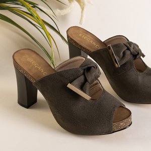 Zelené dámské sandály na postu Kustai - obuv