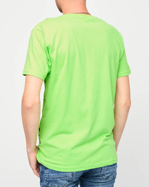 Zelené pánské tričko s potiskem - Oblečení
