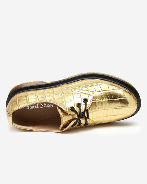 Zlaté dámské boty s embosováním Seniri - Obuv