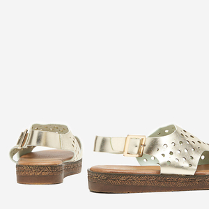 Zlaté dámské prolamované sandály Lionetta - obuv