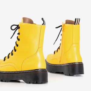 Žluté dámské boty na podpatku Chic Glam - Boty