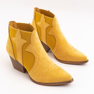 Žluté dámské kovbojské boty na sloupku Palasari - Obuv
