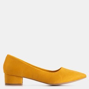 Žluté dámské lodičky Clementia ploché podpatky - boty