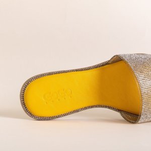 Žluté dámské pantofle se zirkony Verina - obuv