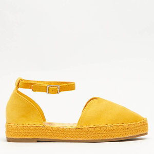 Žluté dámské sandály a'la espadrilky na platformě Monata - Boty