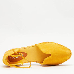 Žluté dámské sandály a'la espadrilky na platformě Monata - Boty