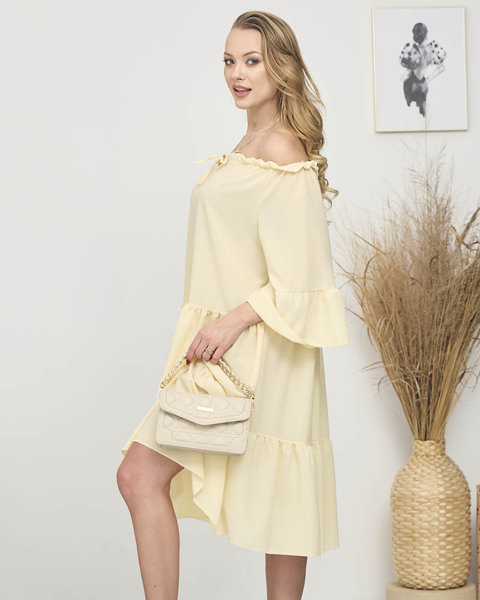 Žluté dámské šaty s volánky a'la hiszpanka PLUS SIZE - Oblečení