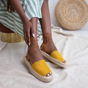 Žluté dámské vázané sandály Blisis - obuv