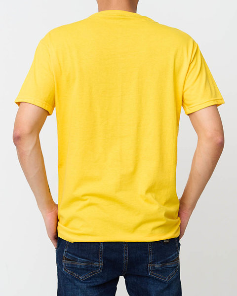 Žluté trendy pánské tričko s potiskem - Oblečení
