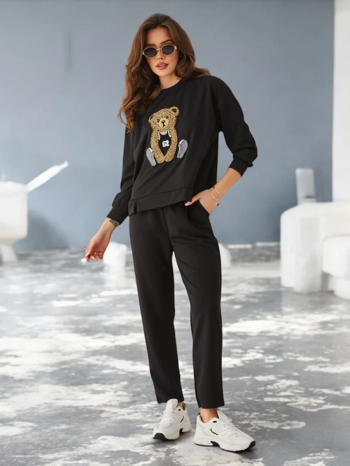 Royalfashion Жіночий комплект з віскози з ведмедем