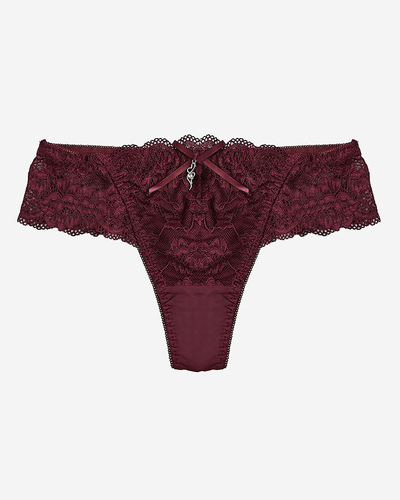 Royalfashion Bordó krajkové kalhotky