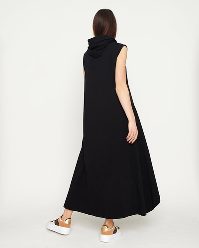 Жіноча чорна сукня-світшот міді - Одяг