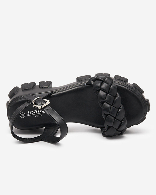 OUTLET Чорні жіночі босоніжки на більш товстій підошві Arief- Footwear