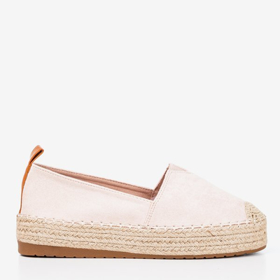 Světle růžové espadrily na platformě Umox - Obuv 1