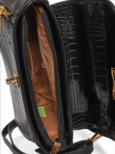 Černá dámská kabelka Vespera Classico eko kůže semišová a patentová