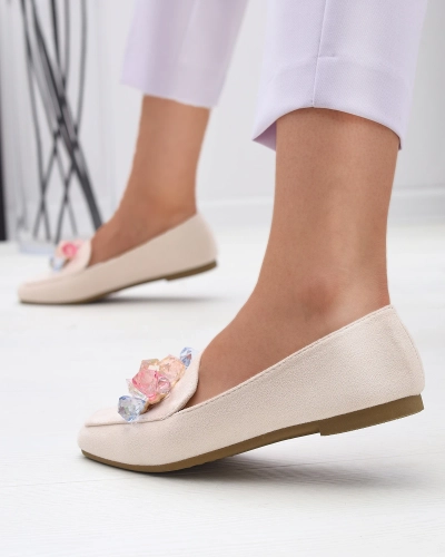 Бежеві жіночі мокасини з екозамші Gepossa- Footwear