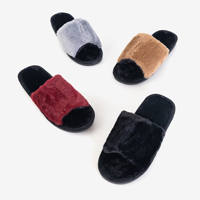 Чорні жіночі тапочки з штучним хутром Ramane - Взуття