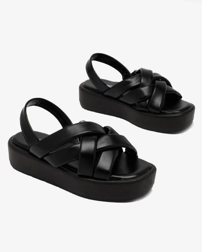 Royalfashion Černé dámské sandály z ekokůže na platformě Ivenika