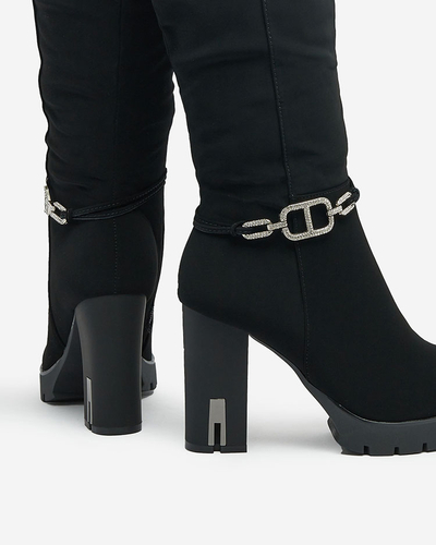 Royalfashion Dámské kozačky Retisa se zdobeným jehlovým podpatkem