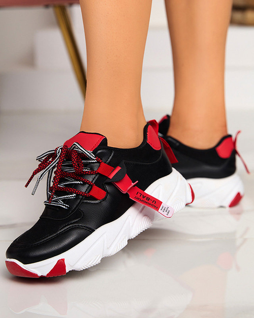 Чорно-червоні жіночі кросівки Sinoffi