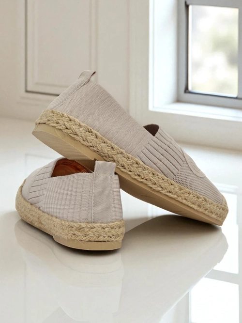 Aurelia Espadryle Royalfashion Бежеві - Плоскі жіночі туфлі без застібок