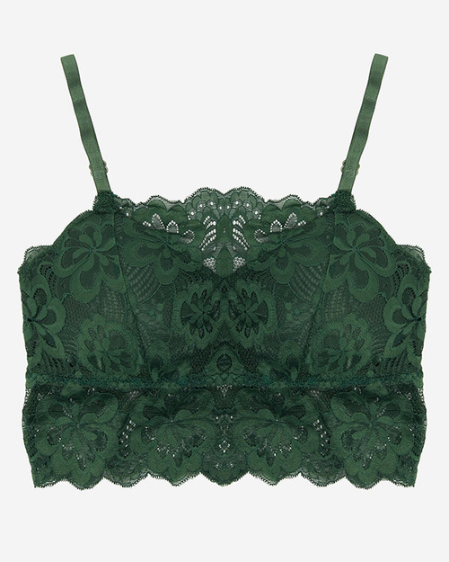 Жіночий темно-зелений мереживний бюстгальтер - Нижня білизна