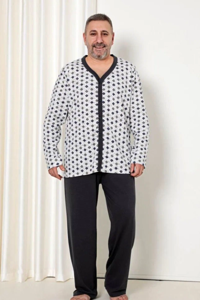 Royalfashion Bavlněné pánské pyžamo s potiskem PLUS SIZE