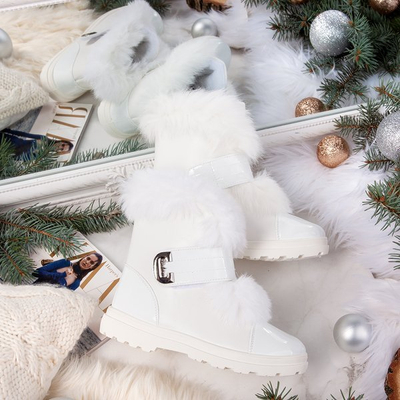 Bílé sněhové boty s kožešinovou podšívkou Harriett - Obuv