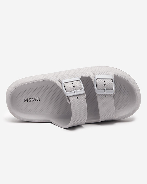 Сірі жіночі тапочки з пряжками Eckos - Взуття